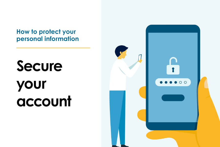Secure your account - a person tries to login on their phone